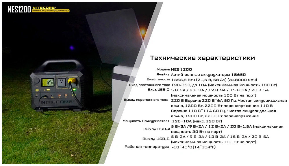 Портативная зарядная станция NITECORE NES1200